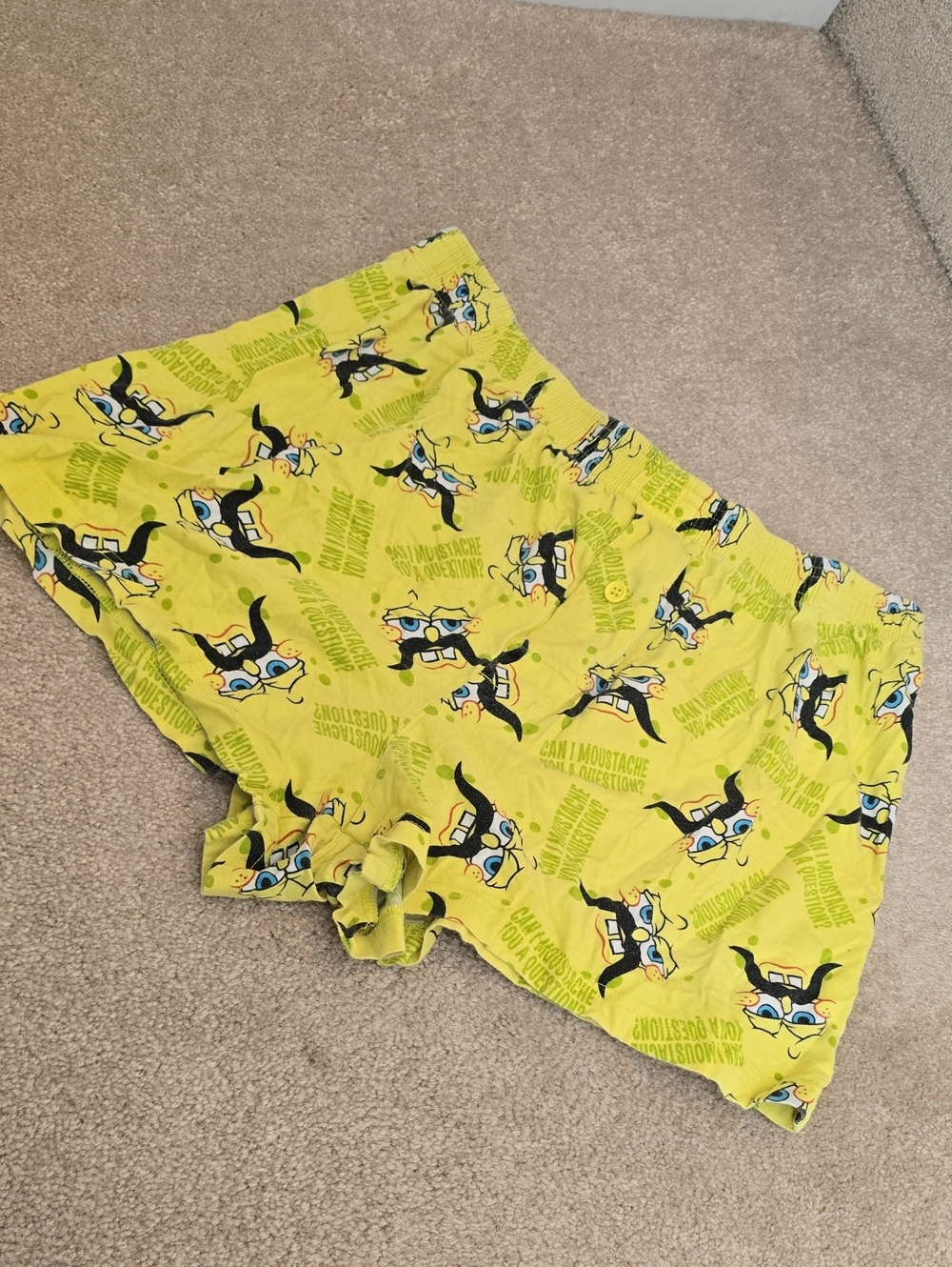 Official Nickelodeon SpongeBob "Moustache" Lounge Shorts - Women's L